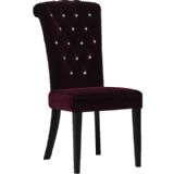 Marylin Burgundy Velvet Crystal Buttoned Dining Chair